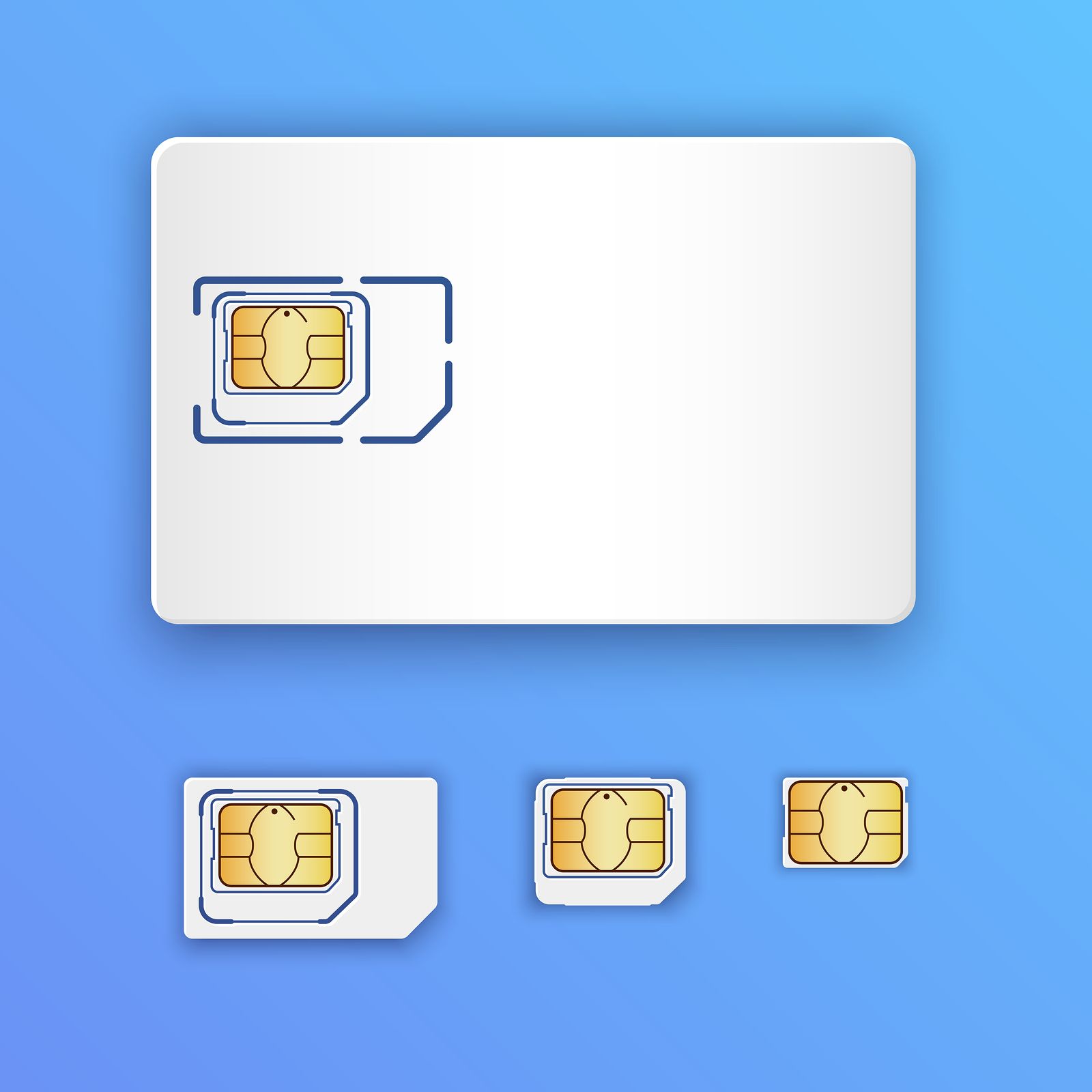 SIM, NanoSIM o MicroSIM. ¿Qué tarjeta usa mi teléfono? (big stock)