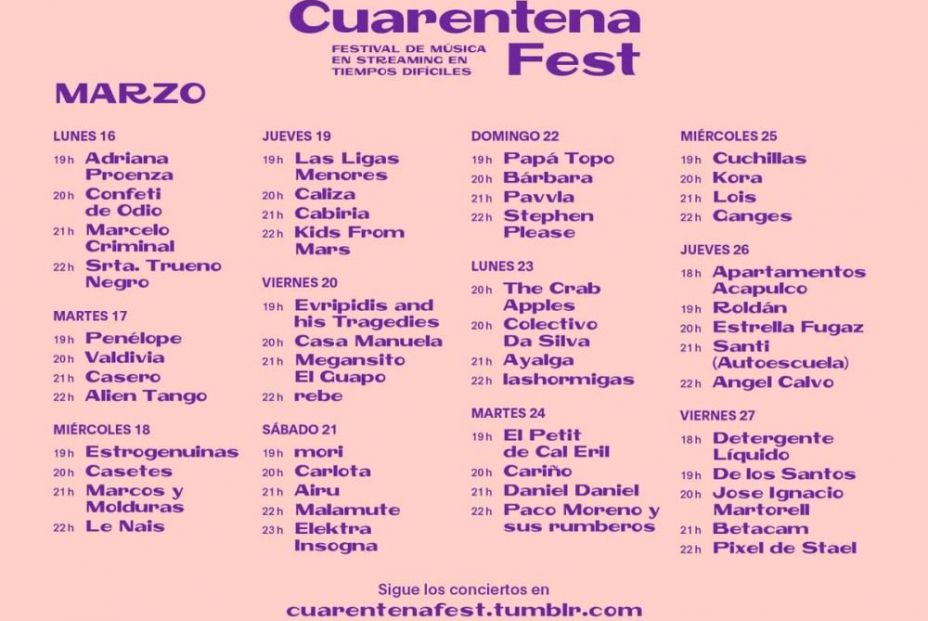 cuarentena fest horarios