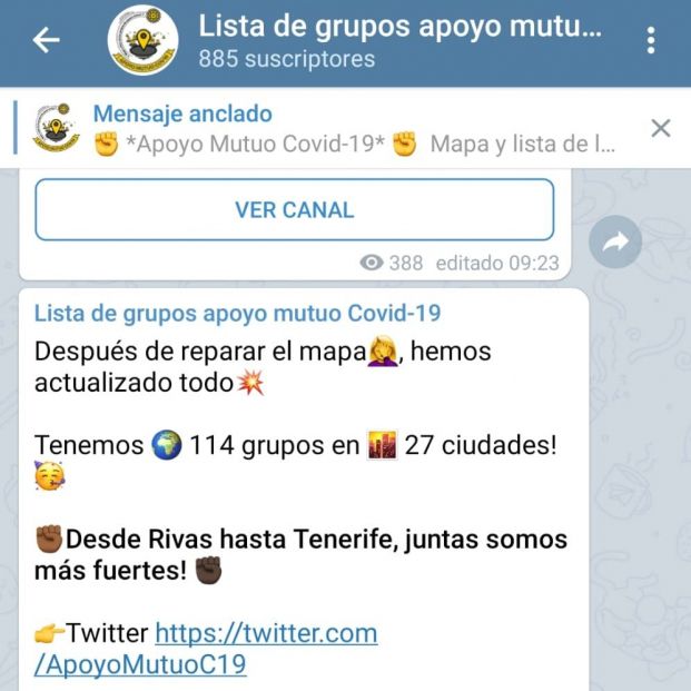 telegram grupo apoyo mutuo