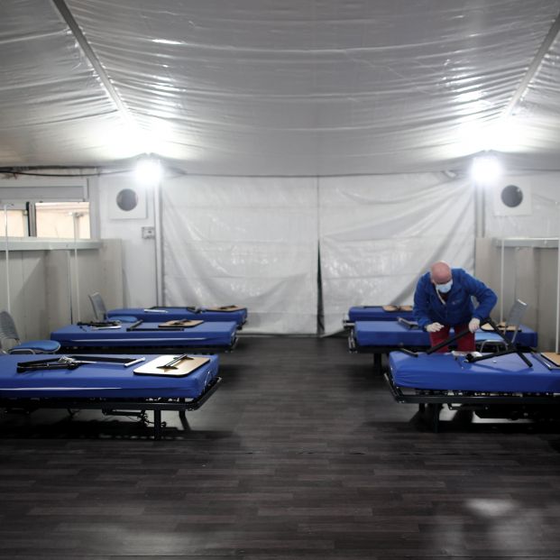 Hospital de campaña en Fuenlabrada. Foto: EuropaPress