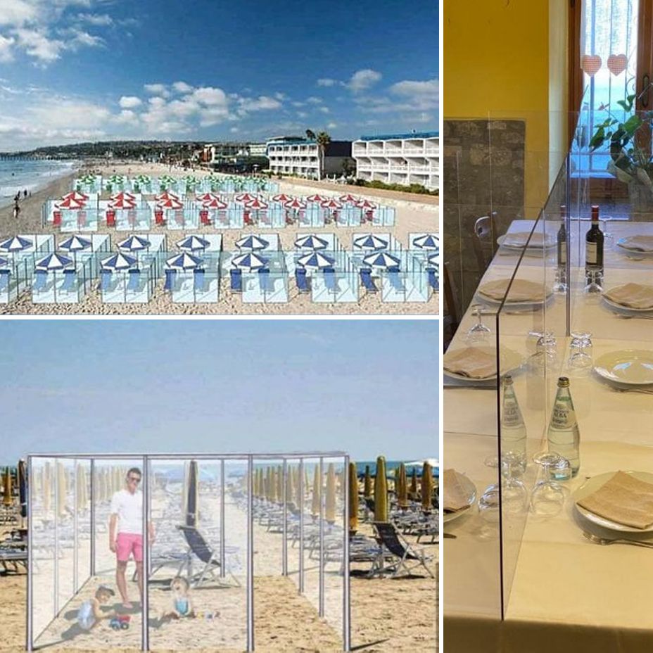 ¿Un verano entre mamparas?: diseñan pantallas anticoronavirus para playas y restaurantes