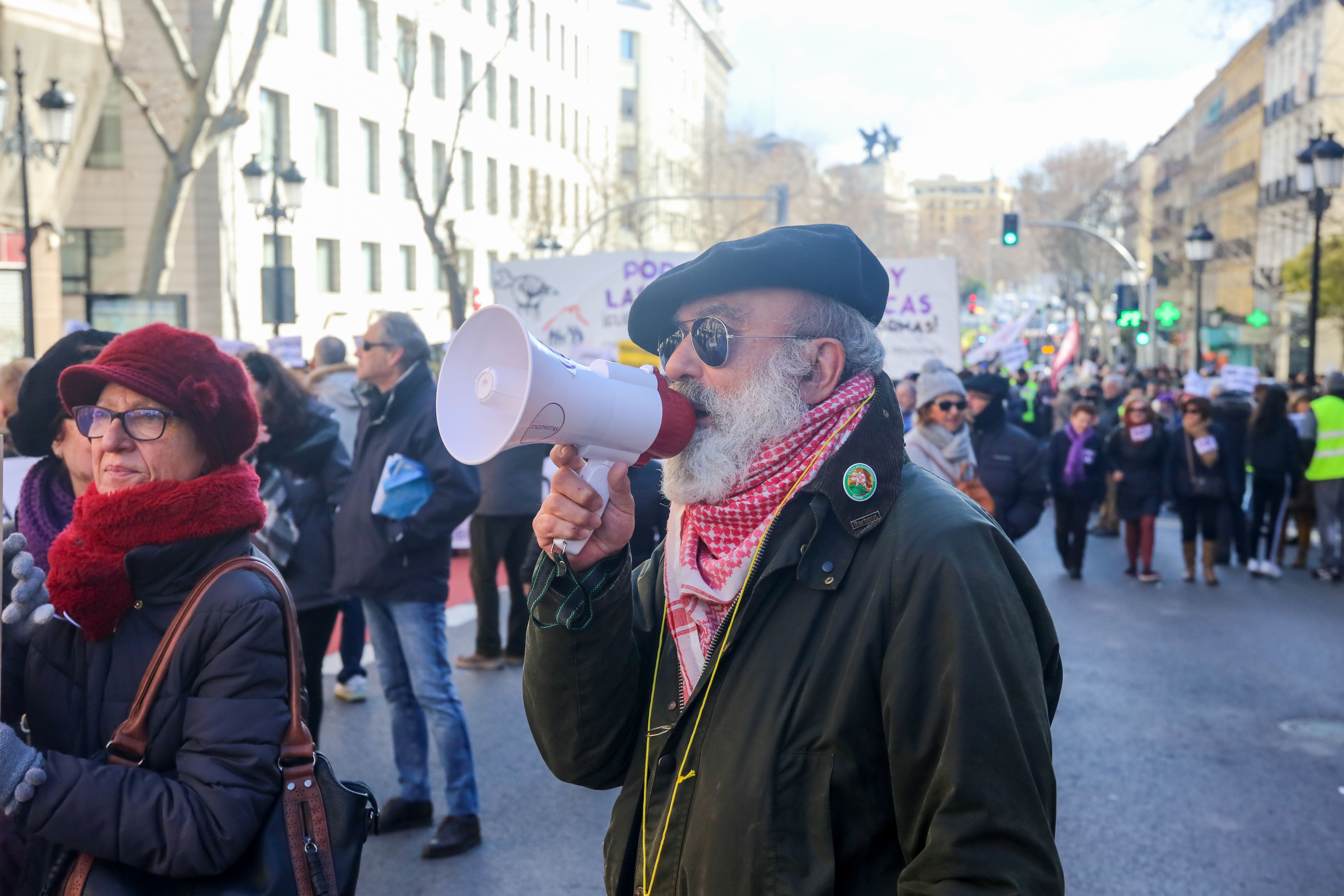 Manifestación convocada por la Coordinadora Estatal en Defensa del Sistema Público de Pensiones en Madrid.