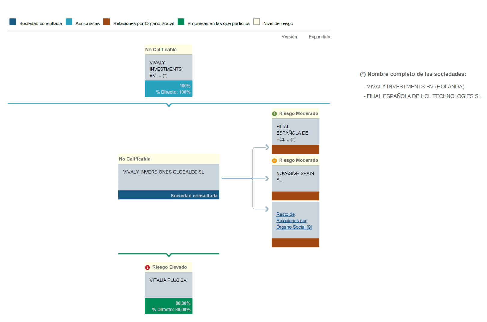 Estructura corporativa Vivaly Inversiones Globales