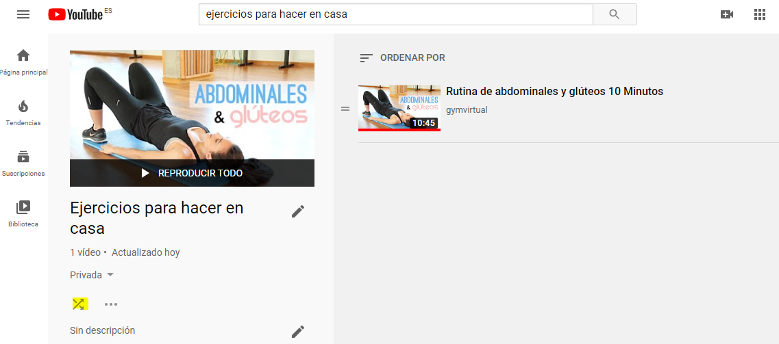 truco youtube listas