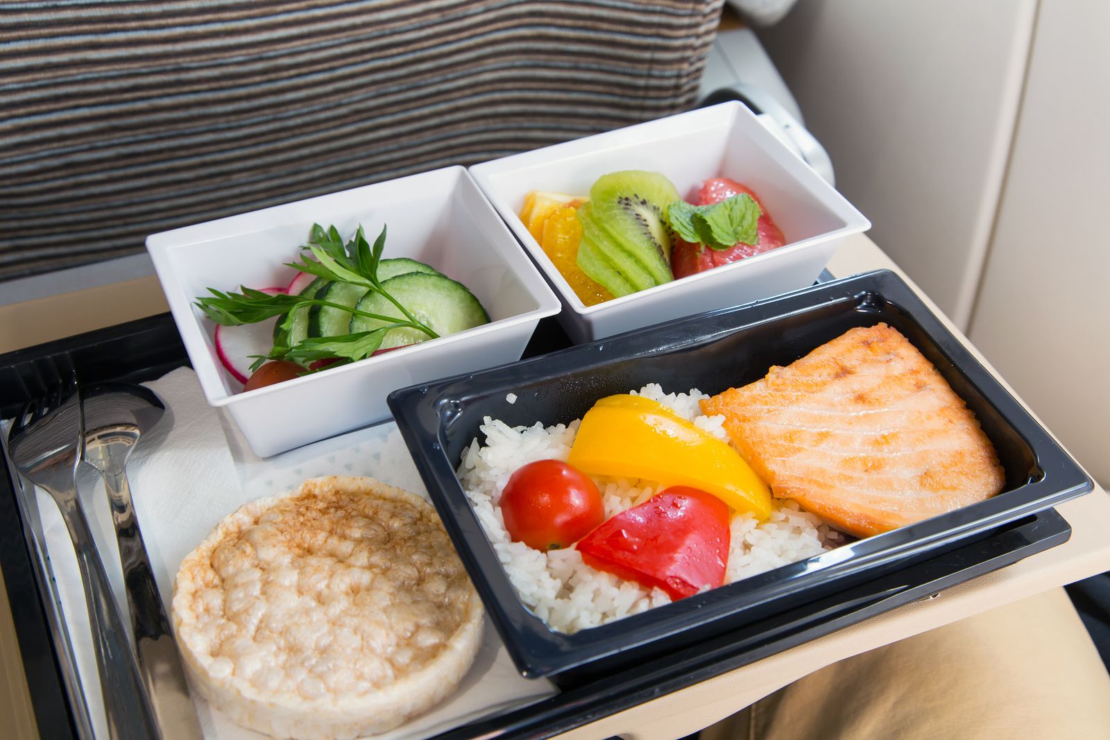 La comida en los aviones (Bigstock)