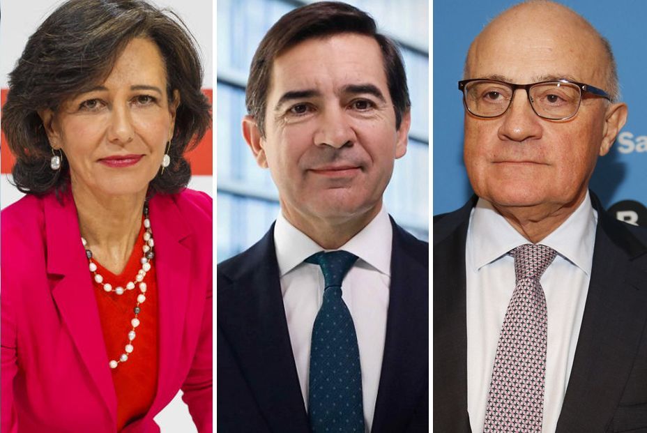 Ana María Botín, Carlos Torres y Josep Oliú