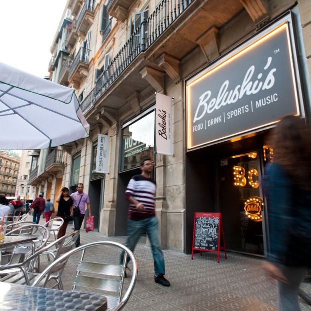 Entrada del pub Belushi's en Barcelona