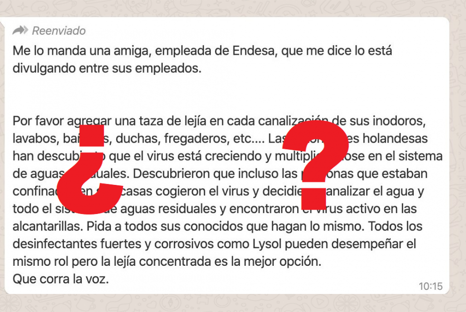 Echar lejía por el inodoro para evitar la expansión del coronavirus no sirve de nada