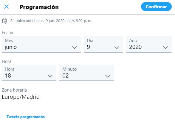 Programación tweets