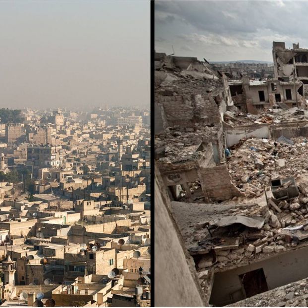 Siria, antes después. Foto: Oxfam Intermon