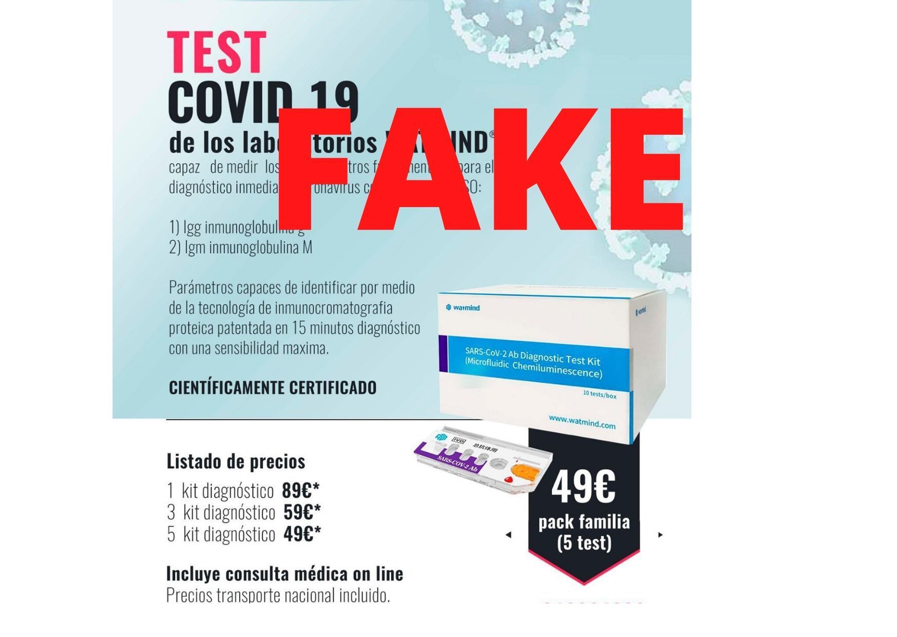 ¡Cuidado con las webs que ofrecen test rápidos de COVID-19! Algunas son un fraude