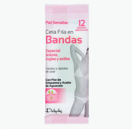 Bandas de cera especial brazos, ingles y axilas Deliplus piel sensible