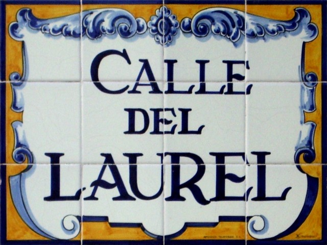 Cartel calle Laurel