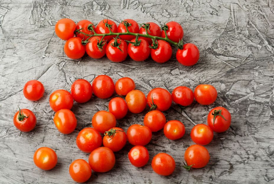 bigstock Group Of Cherry Tomatoes On A  367124455