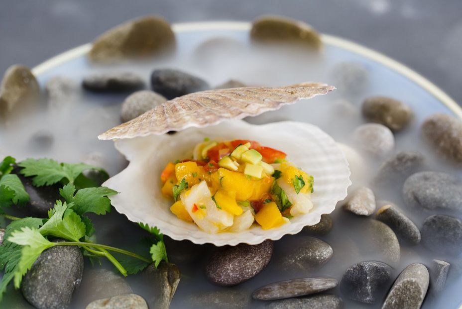 bigstock Scallop Tartare With Mango And 338757223