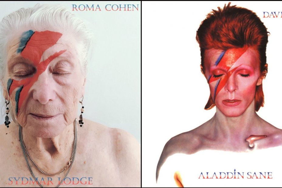 Roma Cohen se maquilla el rayo que lució David Bowie en Aladdin Sane