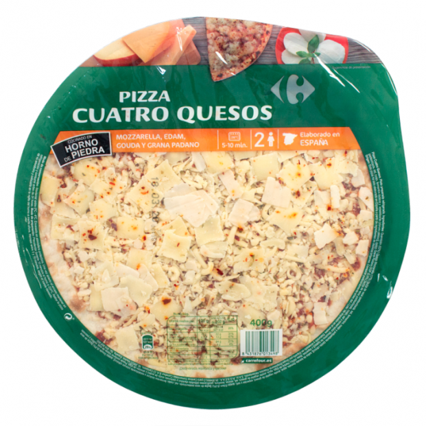 Pizza cuatro quesos Carrefour