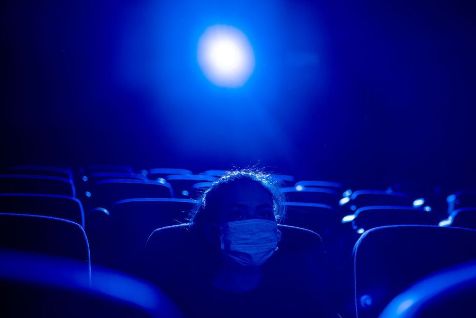 bigstock Sick Person Cinema Mask Watch  362377876