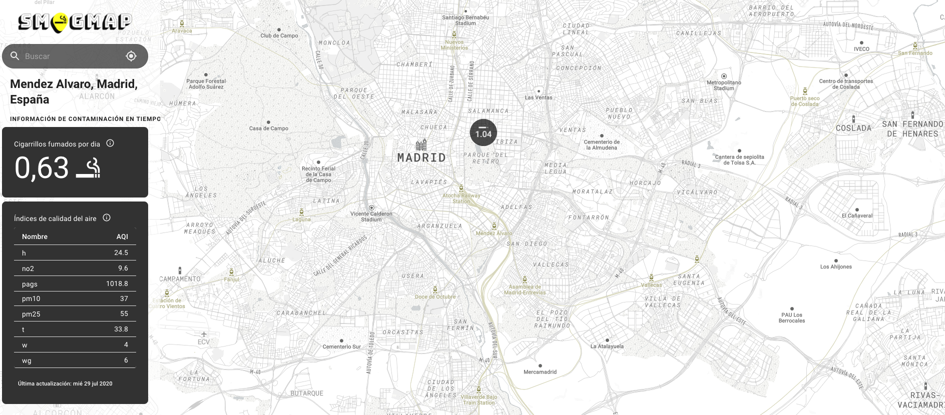 Nace Smogmap, la aplicación que te dice a cuántos cigarrillos equivale la contaminación de tu ciudad