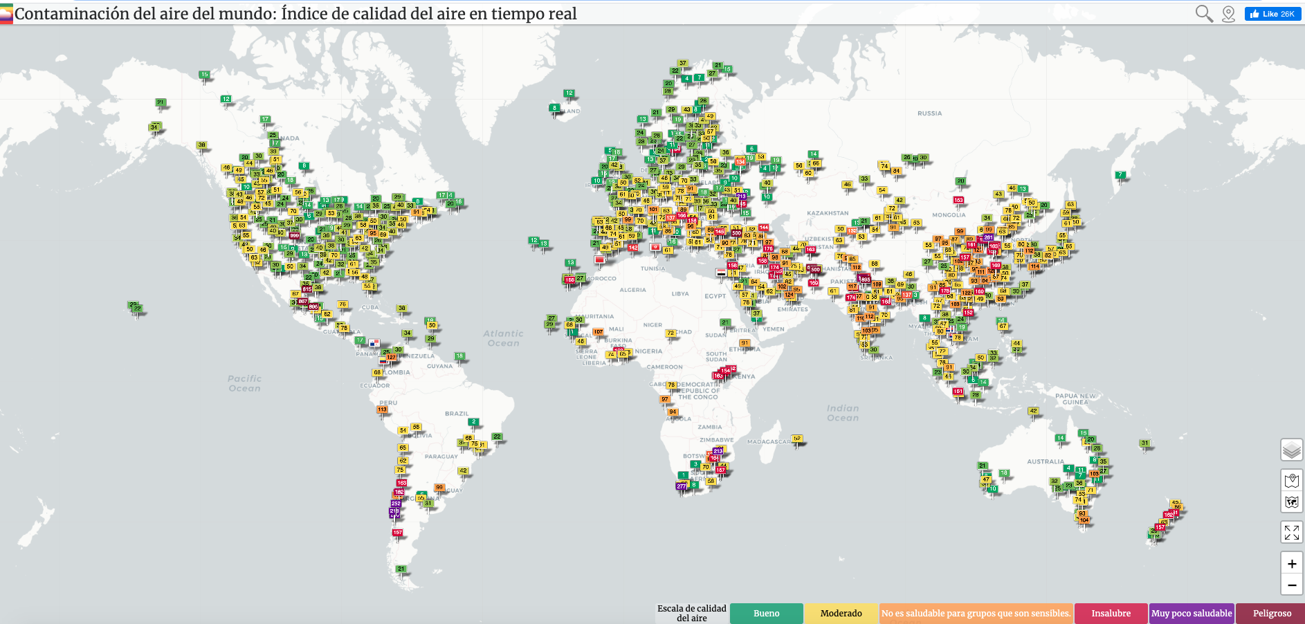 Nace Smogmap, una aplicación que muestra el nivel de contaminación y su equivalente en cigarrillos