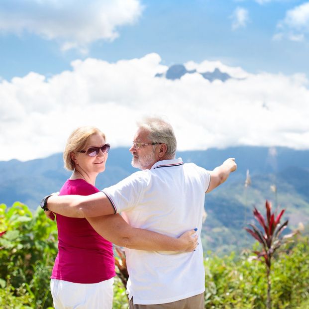 bigstock Senior Couple Hiking In Mounta 239060314