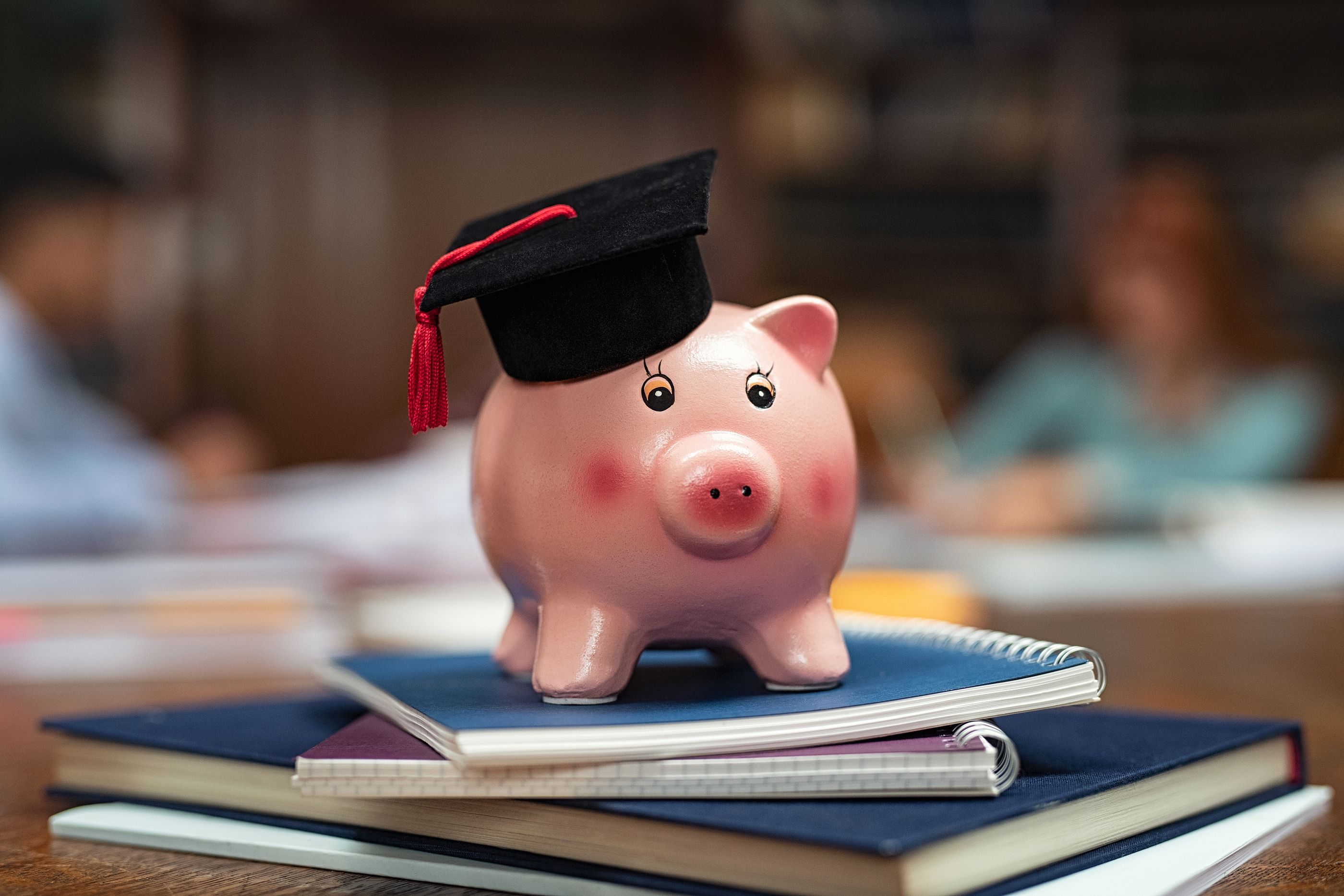 bigstock Piggy bank wearing mortar boar 357814247