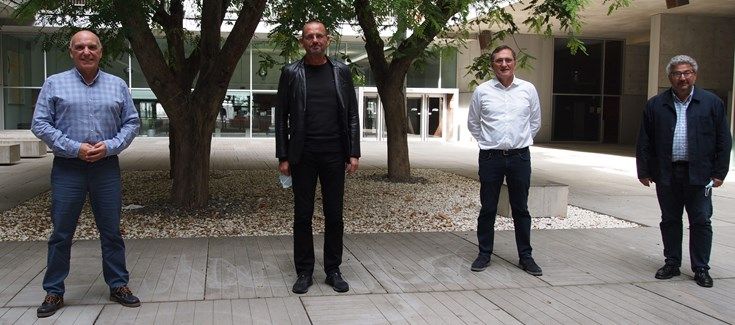 De izquierda a derecha: Dr. Jaume Marrugat, Dr. Helmut Schröder, Dr. Roberto Elosua y Dr. Albert Clarà