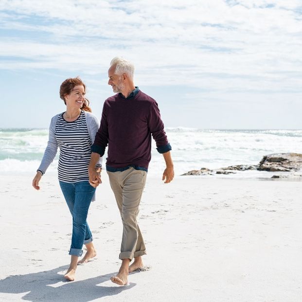 bigstock Senior couple walking and look 371046079