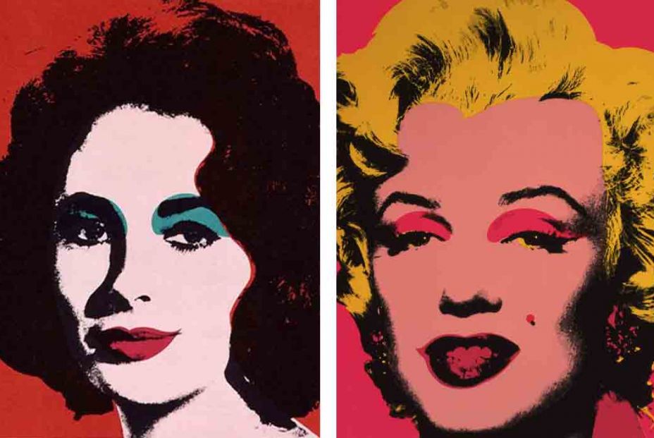 Liz Taylor e Marilyn Monroe por Andy Warhol