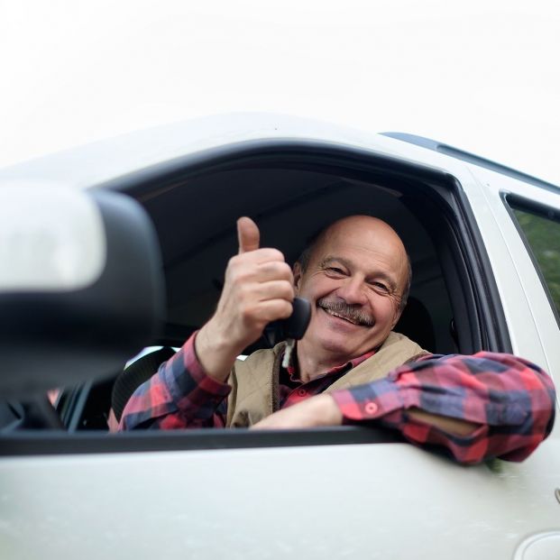 bigstock Senior Hispanic Man Driving A  367318270