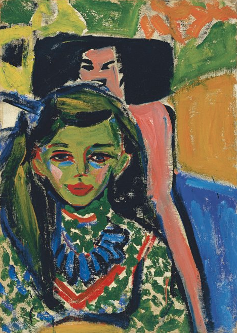 Ernst Ludwig Kirchner  Fränzi ante una silla tallada, 1910