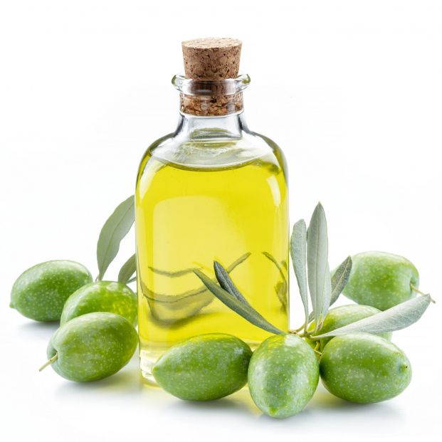 bigstock Green natural olives with bott 385855027
