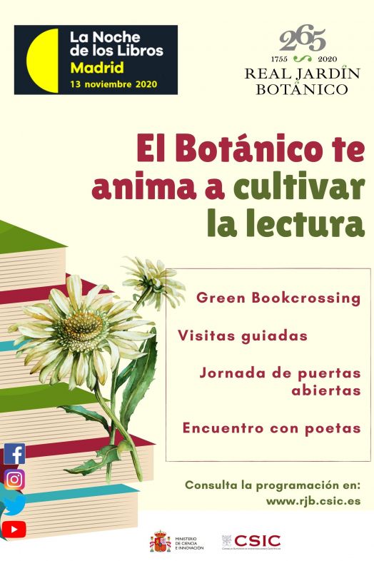 EuropaPress 3413169 cartel promocional noche libros real jardin brotanico