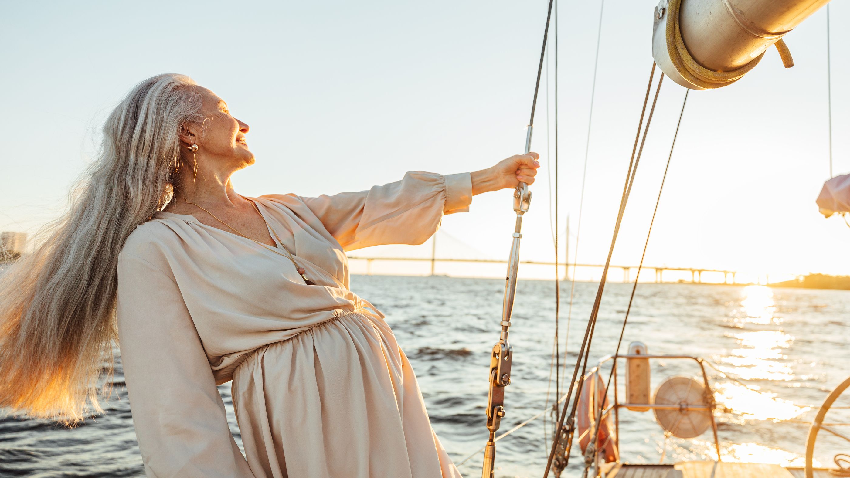 bigstock Elderly Woman With Long Hair H 385655939