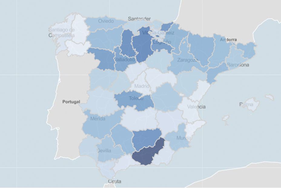 Estas son las provincias con más y menos casos de coronavirus entre los mayores de 65 años