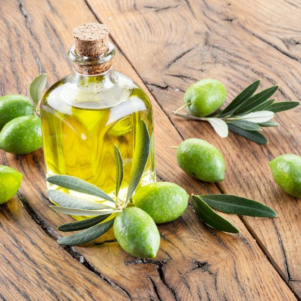 bigstock Green natural olives with bott 387525268