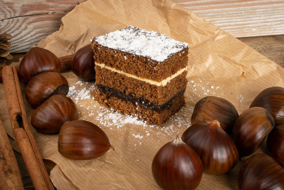 bigstock Sponge Chestnut Cake With Spic 334933705