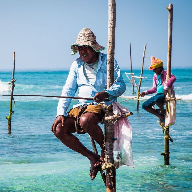 Pescadores típicos en Sri Lanka (bigstock)