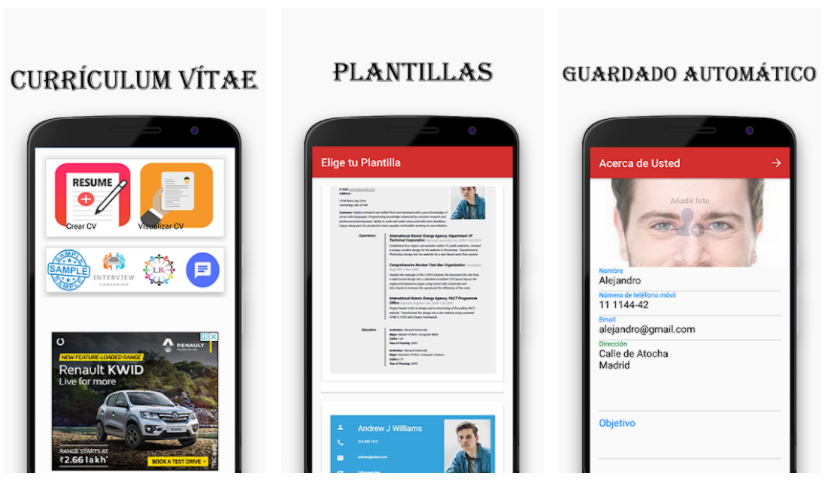 App CV gratis cv plantillas