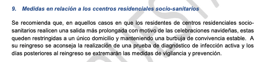 Los mayores que salgan de las residencias por Navidad sólo podrán ir a un domicilio