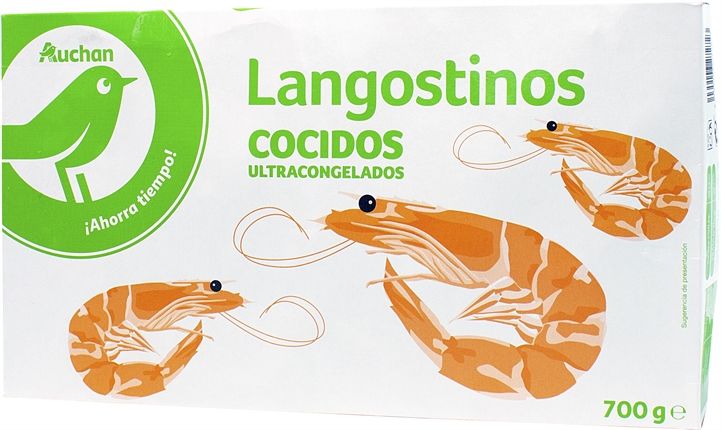 Langostinos ALCAMPO AUCHAN LANGOSTINOS COCIDOS ULTRACONGELADOS