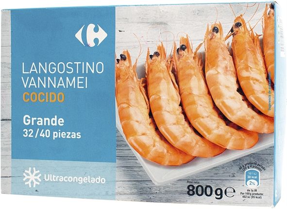 Langostinos CARREFOUR LANGOSTINO VANNAMEI COCIDO GRANDE