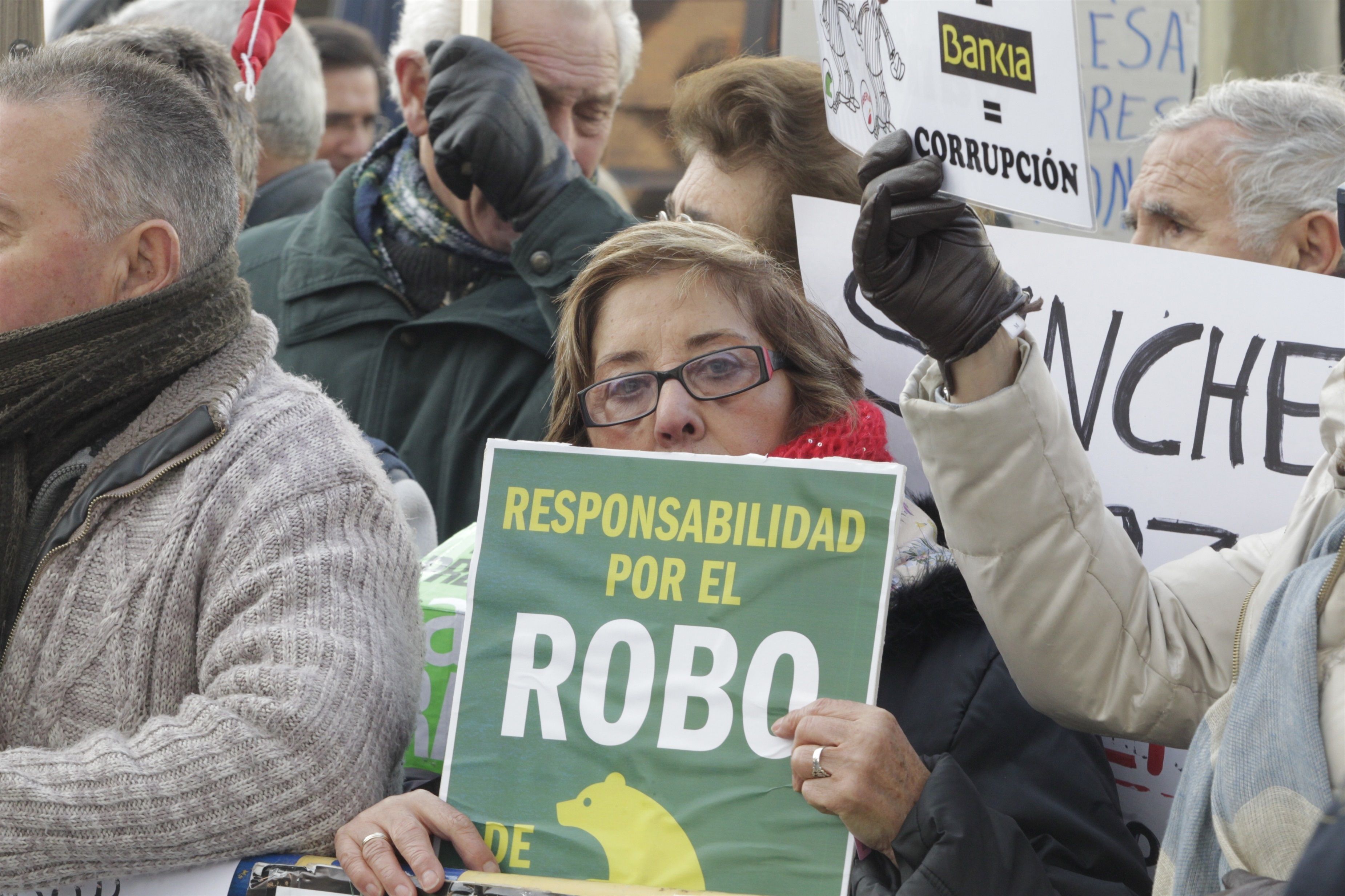 Protesta de afectados por las preferentes en el año 2014. 