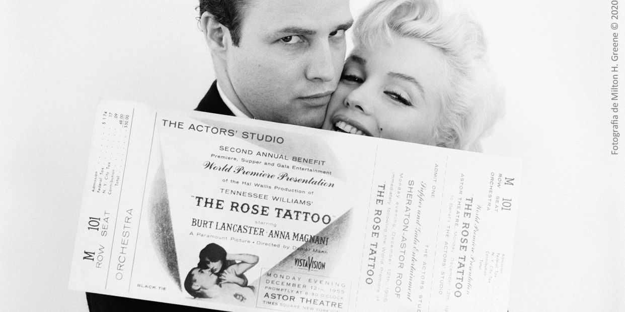 Marilyn con Marlon Brando. Noviembre, 1955.Foto de Milton H. Greene 2020 Joshua Green