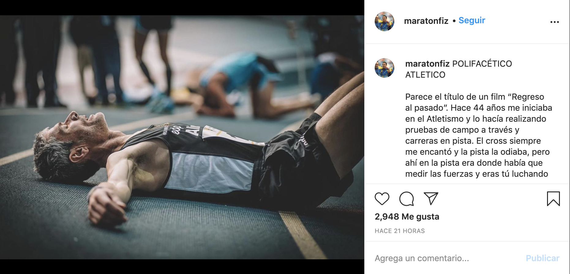 Cuenta en Instagram de Martín Fiz