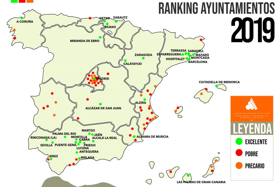 EuropaPress 3496660 mapa ayuntamientos mayor inversion servicios sociales 2019