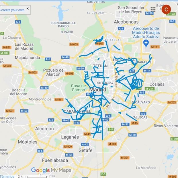 El mapa que informa en tiempo real de las calles que ya están limpias de nieve en Madrid