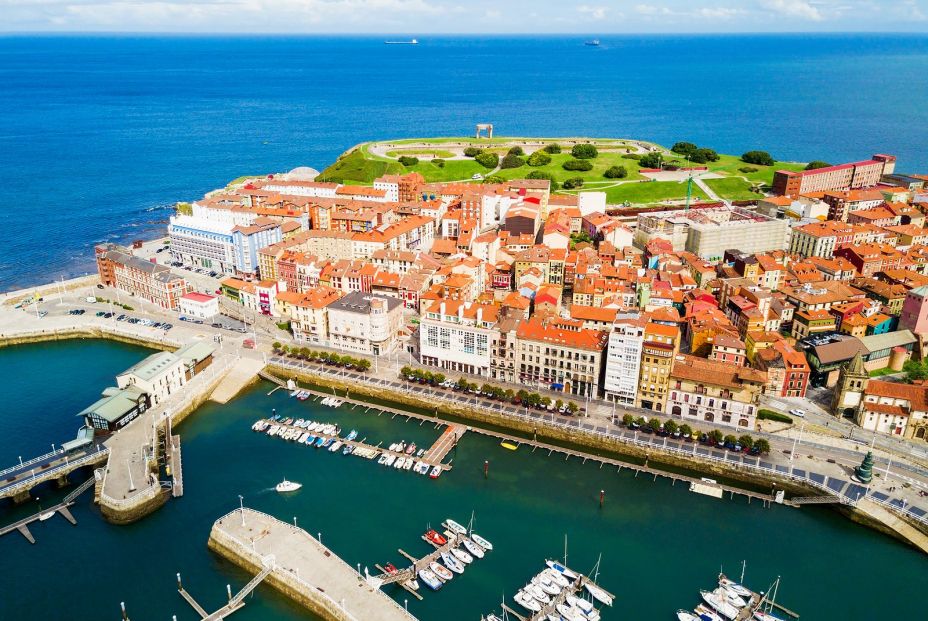 bigstock Gijon Marina Aerial Panoramic  291003979