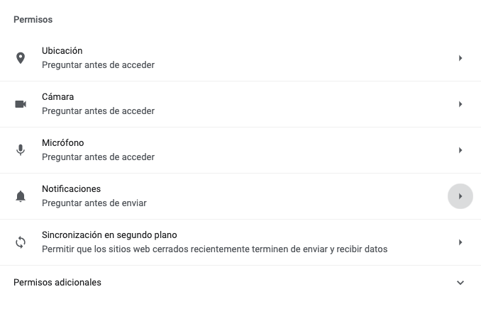 Desactivar las notificaciones push en Chrome