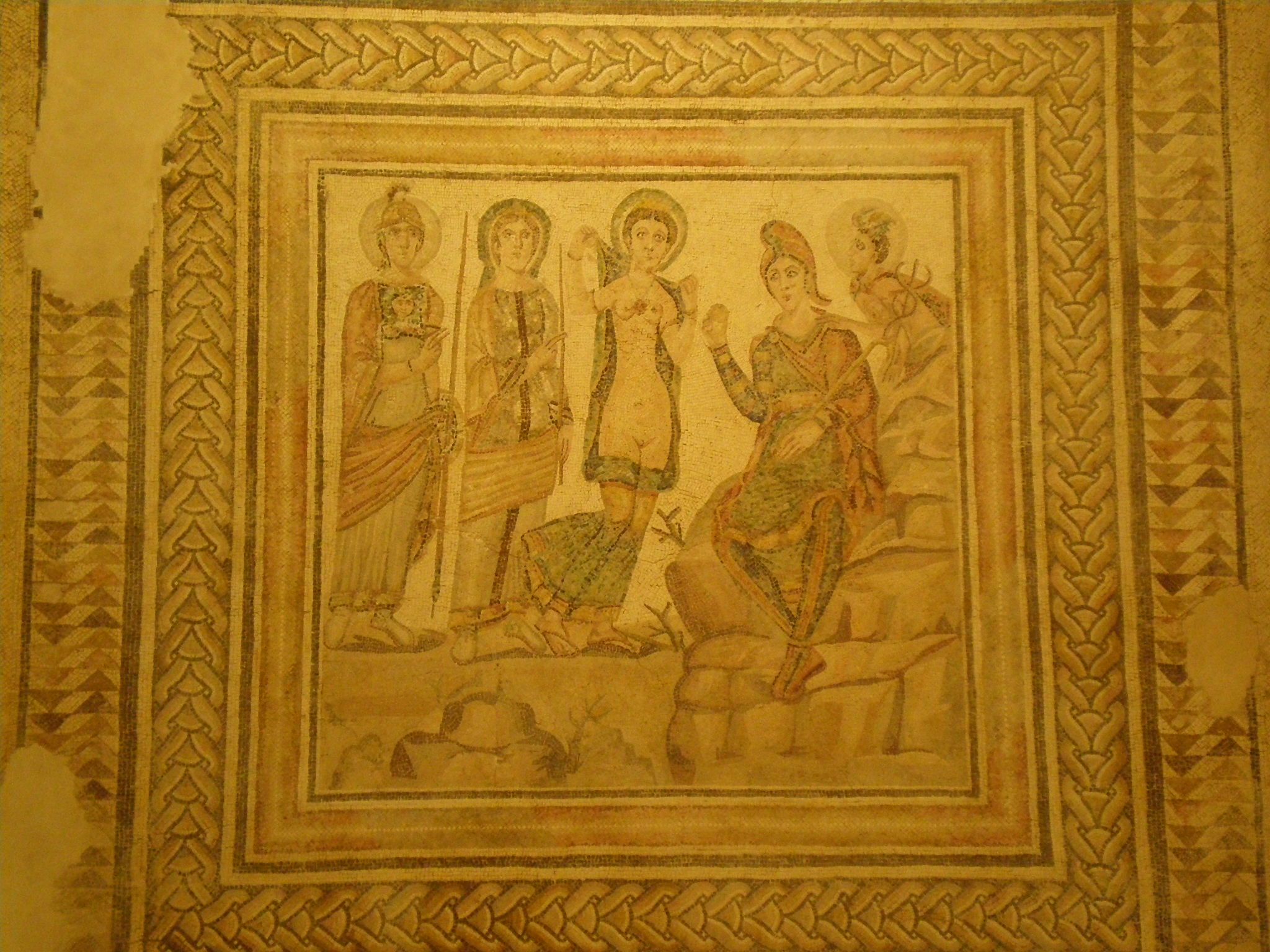 Mosaico de 'El Juicio de Paris' en el Museo Arqueológico de Sevilla